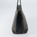 CELINE Macadam Canvas Tote Bag PVC Leather Black Gold Auth 168706-5