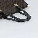 CELINE Macadam Canvas Tote Bag PVC Leather Black Gold Auth 168706-7