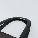 CELINE Macadam Canvas Tote Bag PVC Leather Black Gold Auth 168706-8