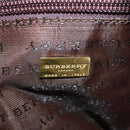BURBERRY Nova Check Boston Bag PVC Leather 2way Beige Gold Auth 168710V-20