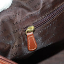 BURBERRY Nova Check Boston Bag PVC Leather 2way Beige Gold Auth 168710V-24