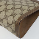 GUCCI GG Supreme Web Sherry Line Clutch Bag PVC Beige Red 89 01 032 Auth 168714-15