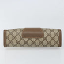 GUCCI GG Supreme Web Sherry Line Clutch Bag PVC Beige Red 89 01 032 Auth 168714-6