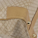 CELINE Macadam Canvas Boston Bag PVC Leather Beige Gold Auth 168715-14
