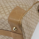CELINE Macadam Canvas Boston Bag PVC Leather Beige Gold Auth 168715-15