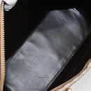 CELINE Macadam Canvas Boston Bag PVC Leather Beige Gold Auth 168715-11