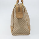 CELINE Macadam Canvas Boston Bag PVC Leather Beige Gold Auth 168715-4