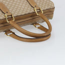 CELINE Macadam Canvas Boston Bag PVC Leather Beige Gold Auth 168715-7
