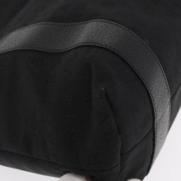 BVLGARI Logo Mania Hand Bag Canvas Black Silver Auth 168716