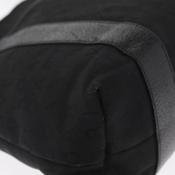 BVLGARI Logo Mania Hand Bag Canvas Black Silver Auth 168716