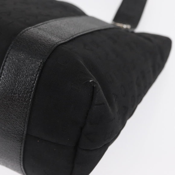 BVLGARI Logo Mania Hand Bag Canvas Black Silver Auth 168716