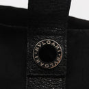BVLGARI Logo Mania Hand Bag Canvas Black Silver Auth 168716-10