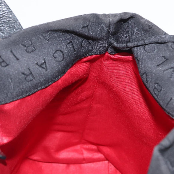 BVLGARI Logo Mania Hand Bag Canvas Black Silver Auth 168716