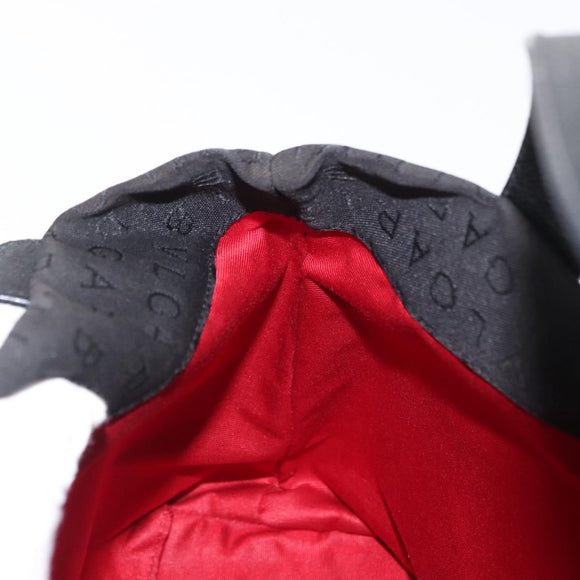 BVLGARI Logo Mania Hand Bag Canvas Black Silver Auth 168716