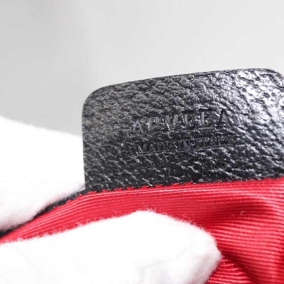 BVLGARI Logo Mania Hand Bag Canvas Black Silver Auth 168716