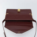 CARTIER Must Line Shoulder Bag Leather Bordeaux Gold Auth 168717-15
