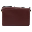 CARTIER Must Line Shoulder Bag Leather Bordeaux Gold Auth 168717-3