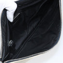 PRADA Pouch Canvas Beige Silver Auth 168720-15