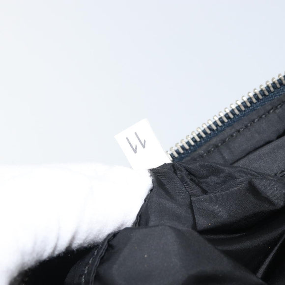 PRADA Pouch Canvas Beige Silver Auth 168720