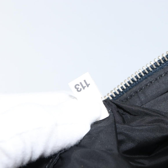 PRADA Pouch Canvas Beige Silver Auth 168720