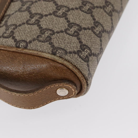 GUCCI GG Plus Supreme Clutch Bag PVC Beige Auth 168722