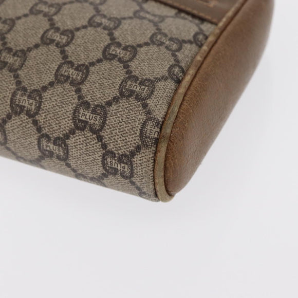 GUCCI GG Plus Supreme Clutch Bag PVC Beige Auth 168722