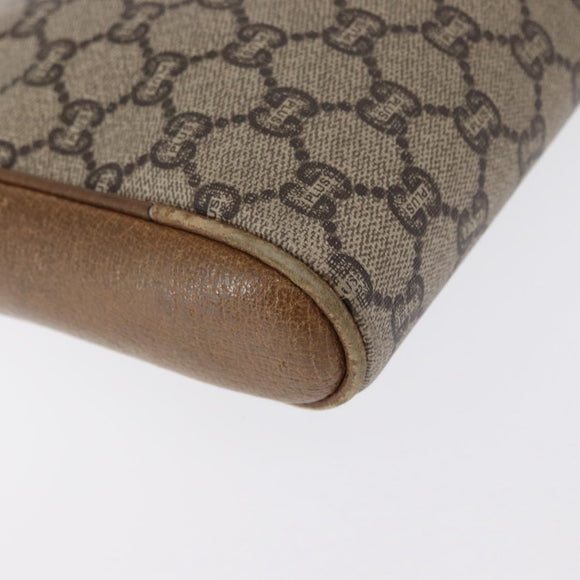 GUCCI GG Plus Supreme Clutch Bag PVC Beige Auth 168722