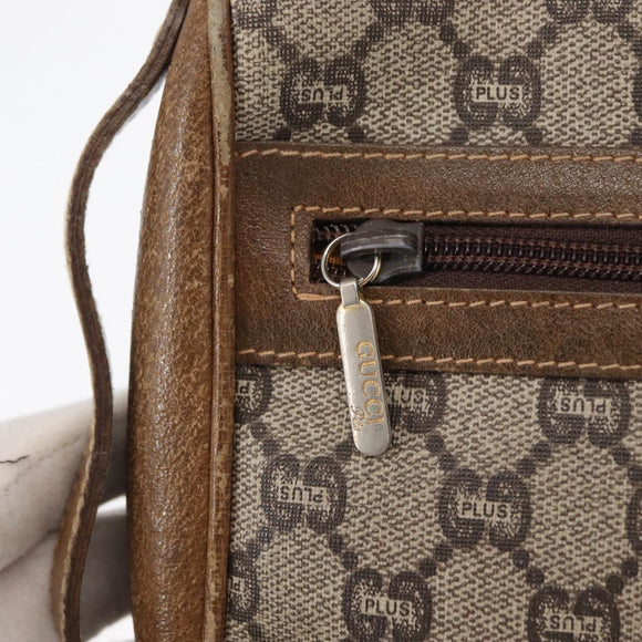 GUCCI GG Plus Supreme Clutch Bag PVC Beige Auth 168722