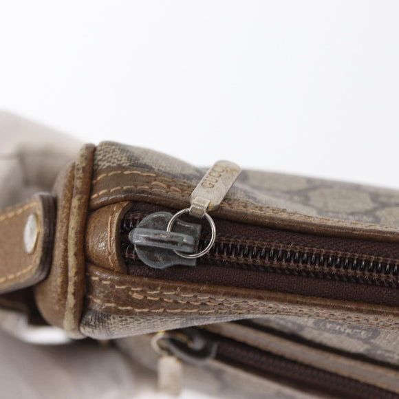 GUCCI GG Plus Supreme Clutch Bag PVC Beige Auth 168722