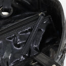 CHANEL Paris Biarritz Tote Bag Patent leather Black Silver CC Auth 168723-10