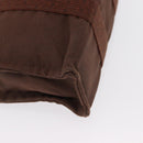 HERMES Her Line PM Tote Bag Canvas Brown Silver Auth 168733-15