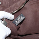 HERMES Her Line PM Tote Bag Canvas Brown Silver Auth 168733-18
