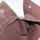 HERMES Her Line PM Tote Bag Canvas Brown Silver Auth 168733-20