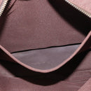 HERMES Her Line PM Tote Bag Canvas Brown Silver Auth 168733-21