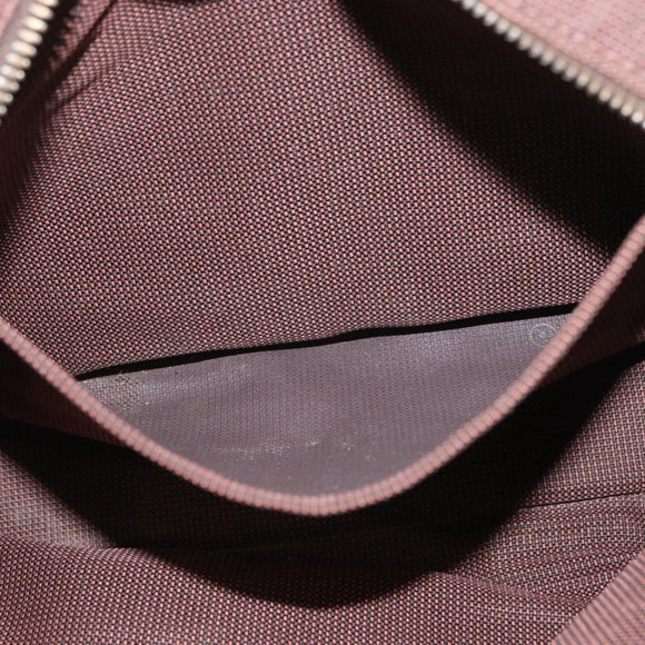 HERMES Her Line PM Tote Bag Canvas Brown Silver Auth 168733