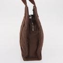 HERMES Her Line PM Tote Bag Canvas Brown Silver Auth 168733-3