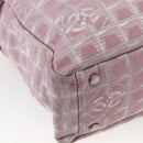 CHANEL New Travel line Tote Bag Pink Silver CC Auth 168739-16