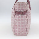 CHANEL New Travel line Tote Bag Pink Silver CC Auth 168739-3