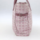 CHANEL New Travel line Tote Bag Pink Silver CC Auth 168739-4