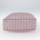CHANEL New Travel line Tote Bag Pink Silver CC Auth 168739-5