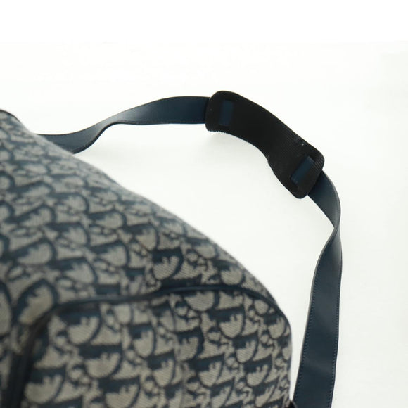 Christian Dior Trotter Canvas Boston Bag 2way Navy Gold Auth 168742SAV