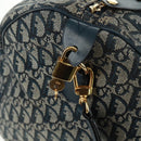 Christian Dior Trotter Canvas Boston Bag 2way Navy Gold Auth 168742SAV-17