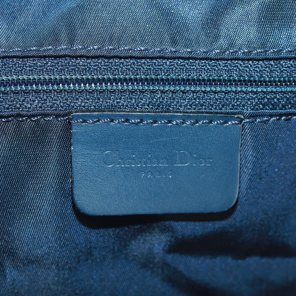 Christian Dior Trotter Canvas Boston Bag 2way Navy Gold Auth 168742SAV