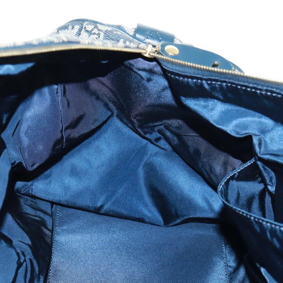 Christian Dior Trotter Canvas Boston Bag 2way Navy Gold Auth 168742SAV
