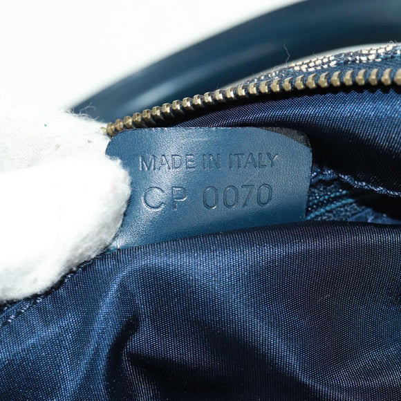 Christian Dior Trotter Canvas Boston Bag 2way Navy Gold Auth 168742SAV