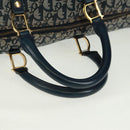 Christian Dior Trotter Canvas Boston Bag 2way Navy Gold Auth 168742SAV-7