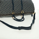 Christian Dior Trotter Canvas Boston Bag 2way Navy Gold Auth 168742SAV-9
