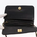 CHANEL Matelasse Chain Shoulder Bag Lamb Skin Black Gold CC Auth 168744-9