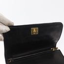CHANEL Matelasse Chain Shoulder Bag Lamb Skin Black Gold CC Auth 168744-19