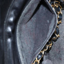 CHANEL Matelasse Chain Shoulder Bag Lamb Skin Black Gold CC Auth 168744-23